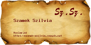 Szamek Szilvia névjegykártya